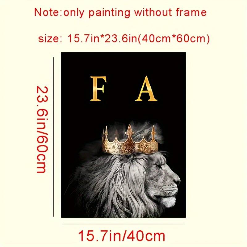 3pc Modern Glam Lion Family Canvas Wall Art - Motivational Set of 3
