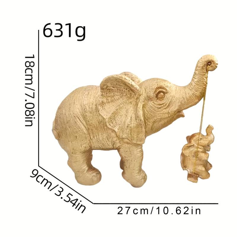 Resin Golden Elephant Ornaments Lucky Elephant Decoration Garden Statue For Living Room Bedroom Decor