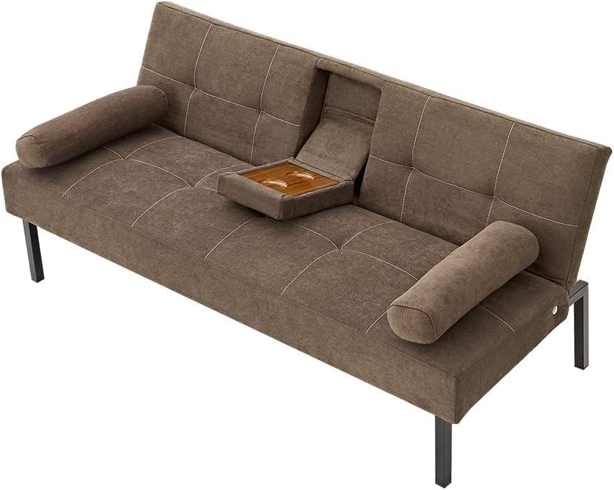 Sofa Bed Panana 3 Seater Linen Fabric Upholstered Modern Convertible Folding Futon