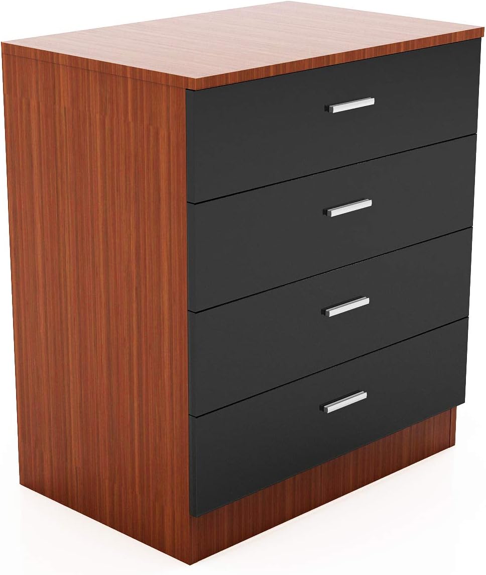 Wardrobe elegant 3 Piece Bedroom Furniture Sets High Gloss Soft Close ( BLACK & Walnut )