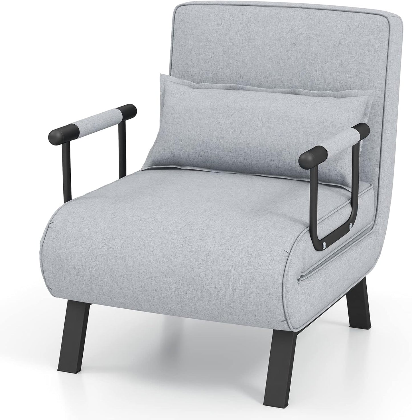 Sofa Folding Bed, 4-in-1 Convertible Lounge Recliner Sleeper with 6-Position Adjustable Backrest