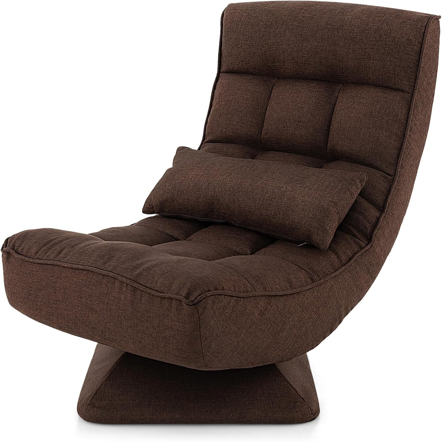 Sofa Folding Chair, 360 Degree Swivel Lazy Floor Chair with 4-Position Adjustable Backrest