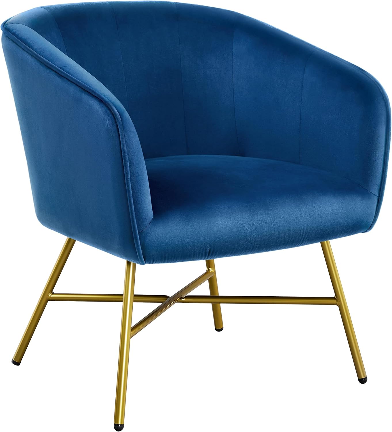 Sofa Velvet Tub Chair, Modern Upholstered Armchair, Barrel Chair Vanity Chair with Round Back