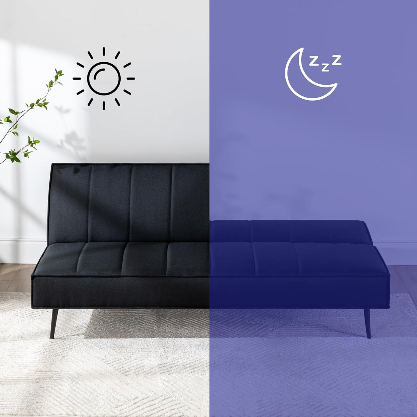 Sofa Quinn Clic Clac Sofa Bed - Sofa Bed 2-in-1 Folding Sofa Bed - Suitable for Guest