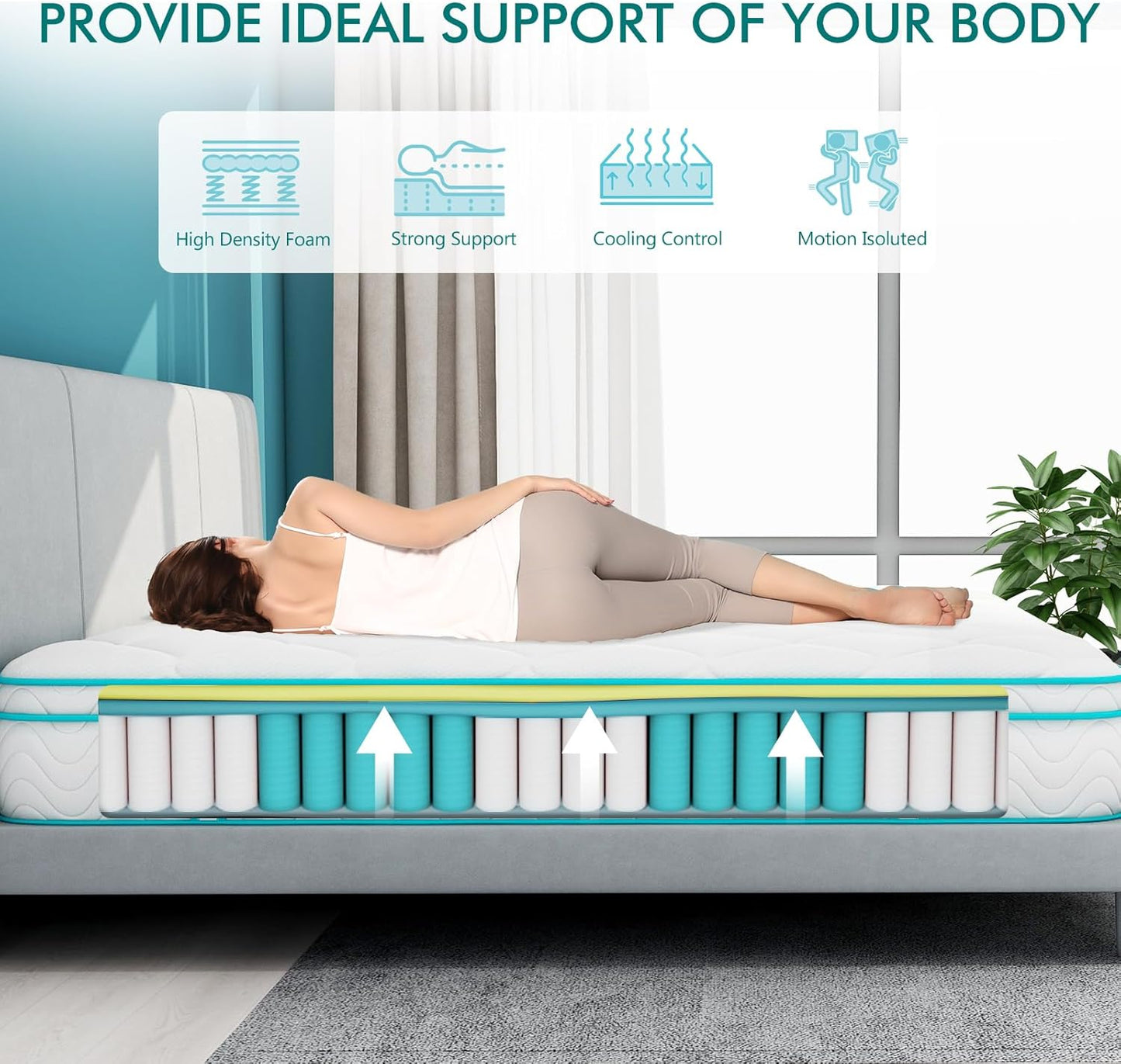 Pocket 1000 Medium Firm 25cm / 27cm Adults and kids Orthopaedic Hybrid Mattress