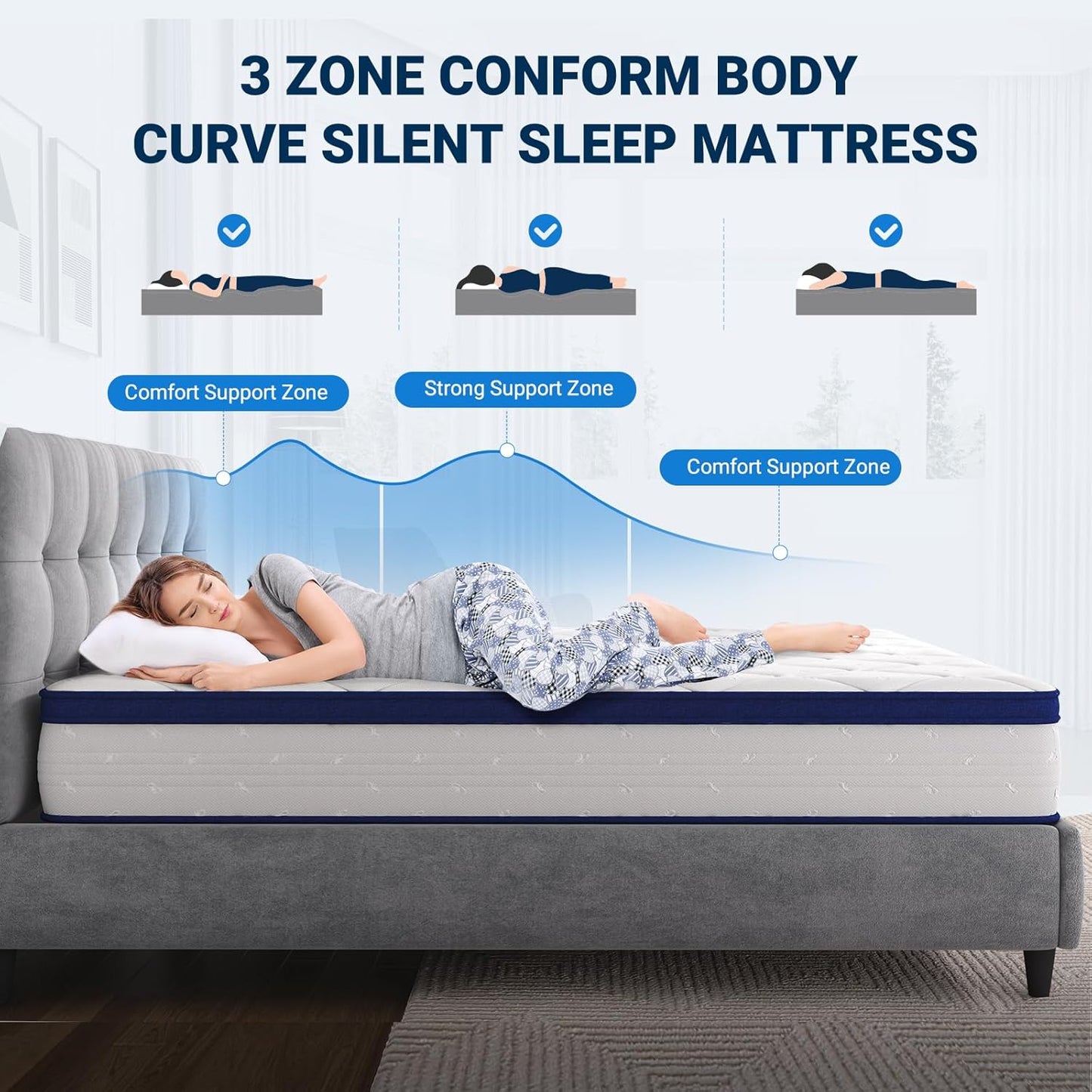 Pocket 1000 Extra Firm 25cm Pocket Sprung Hybrid Breathable Mattress