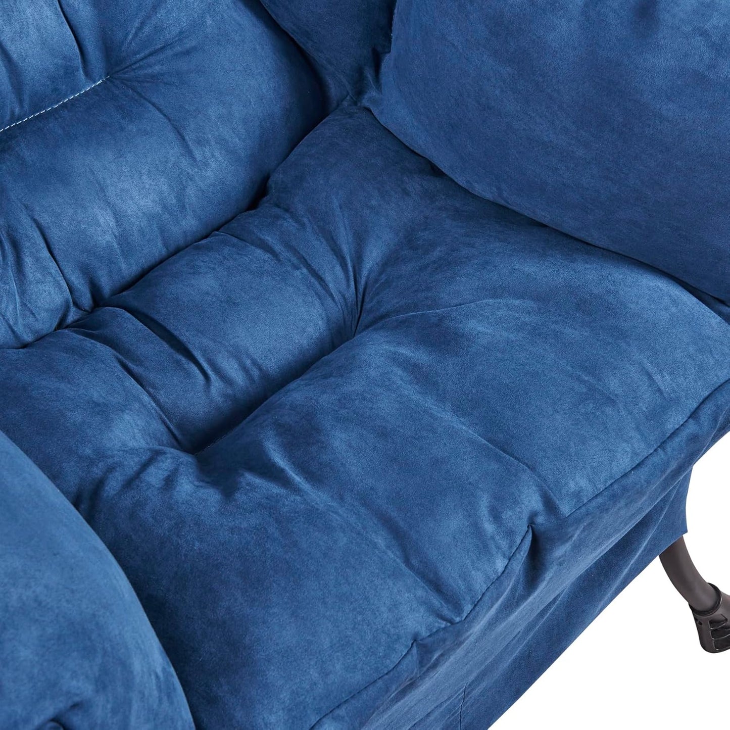 Sofa Chair with Armrests Sofa Chair Accent Chair Blue Sofa Chair with Footstool