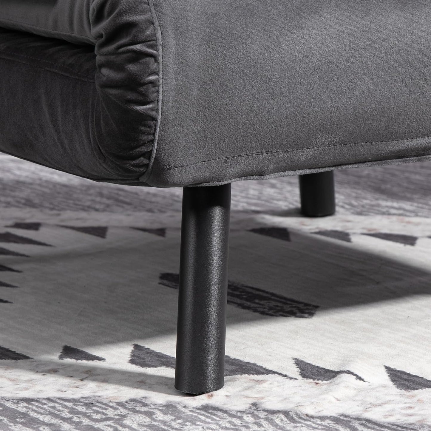 Sofa Single Chair Bed, Click Clack Convertible Bed Settee, Modern Velvet Feel Fabric