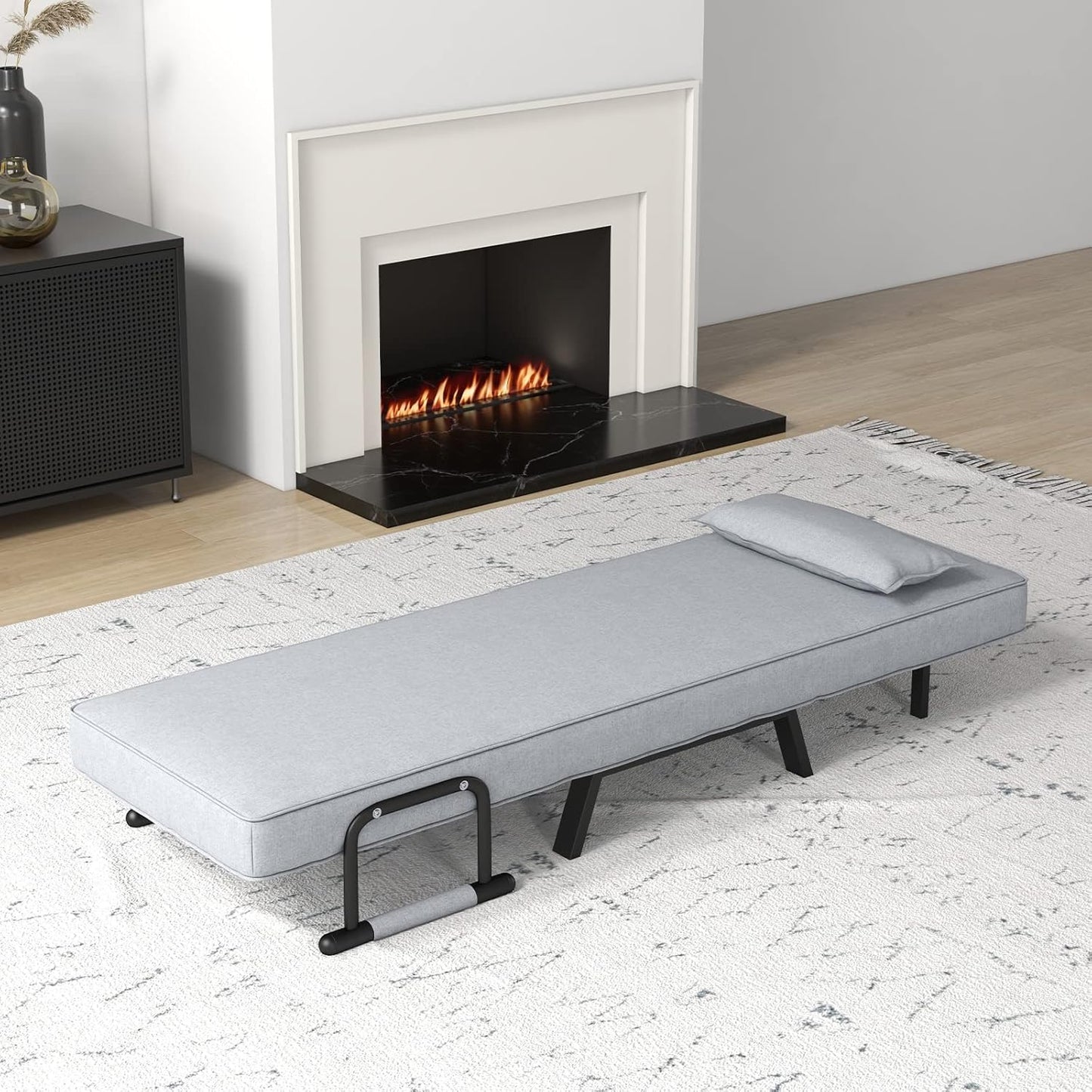 Sofa Folding Bed, 4-in-1 Convertible Lounge Recliner Sleeper with 6-Position Adjustable Backrest