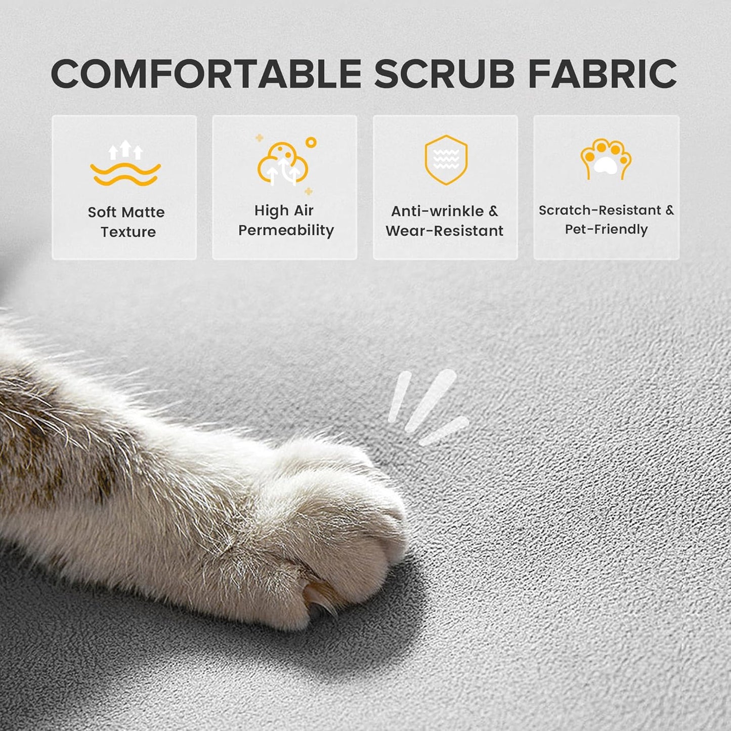 Sofa Fabric Sofa Bed 3 Seater Upgraded Frame 5-Gear Back Angle Adjustable Futon Sofa