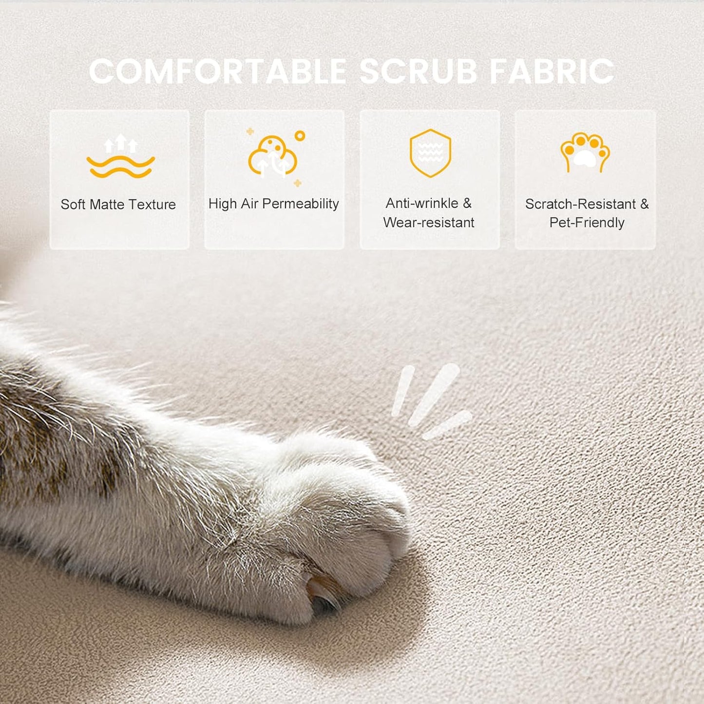 Sofa Fabric Sofa Bed 3 Seater Upgraded Frame 5-Gear Back Angle Adjustable Futon Sofa