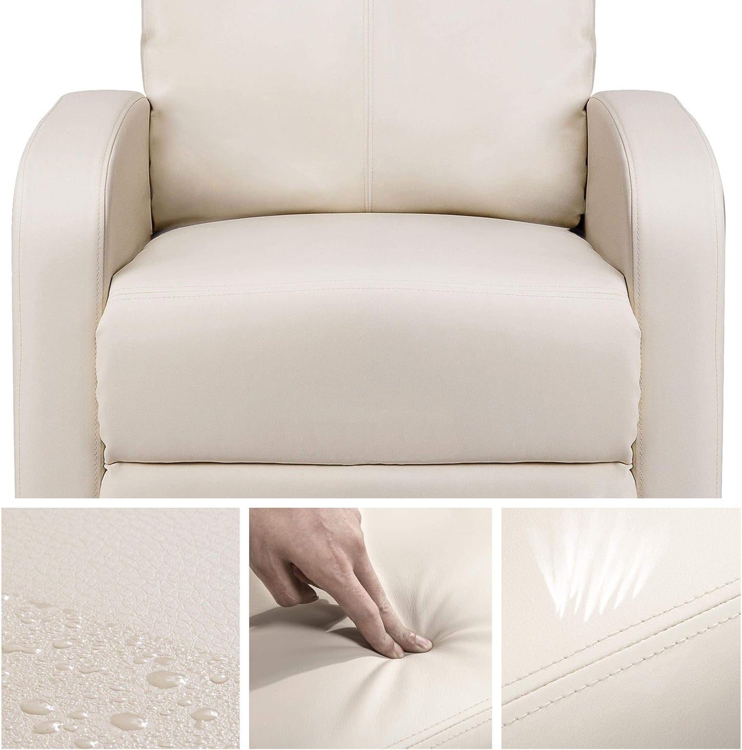 Sofa Modern Recliner Upholstered Armchair PU Leather Comfy Sofa Lounge Chair