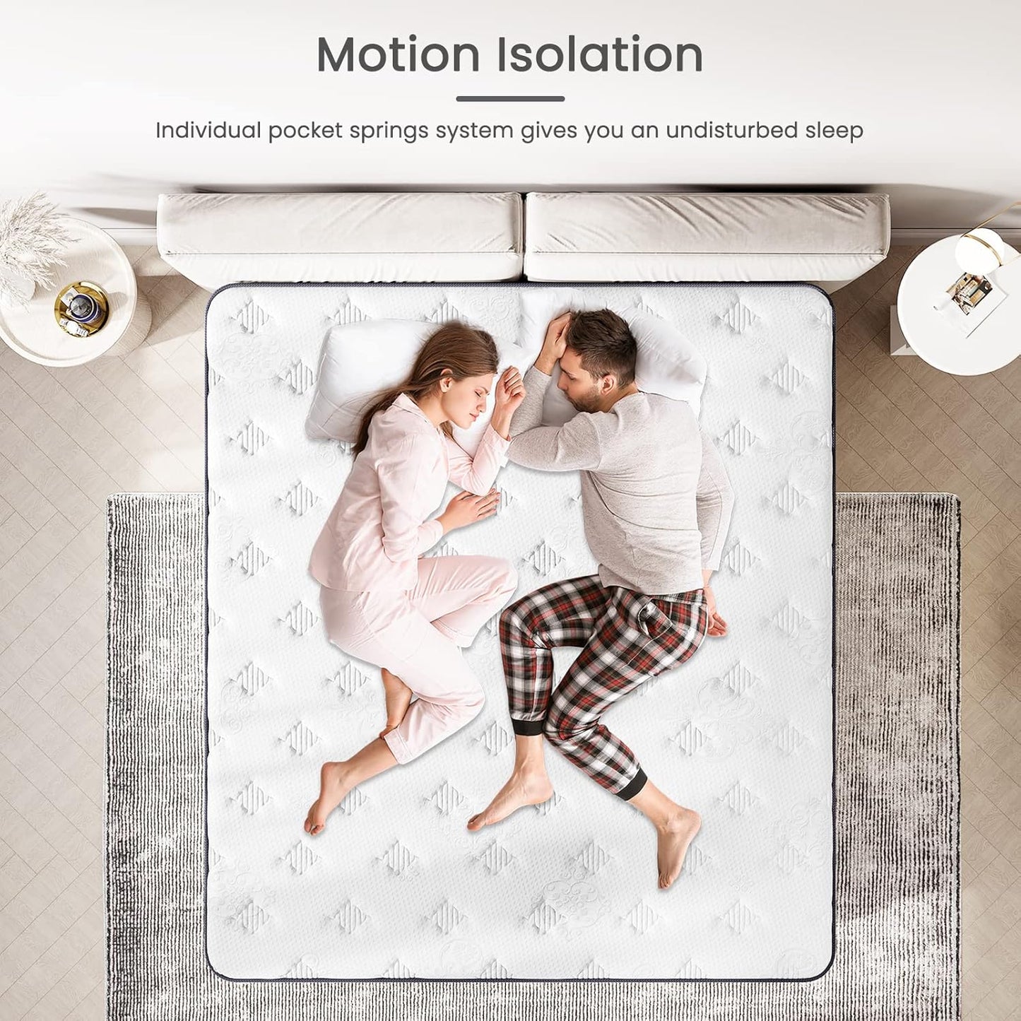 Pocket 1000 Medium Firm 25cm Adults and kids Hybrid Hypo Allergenic Mattress