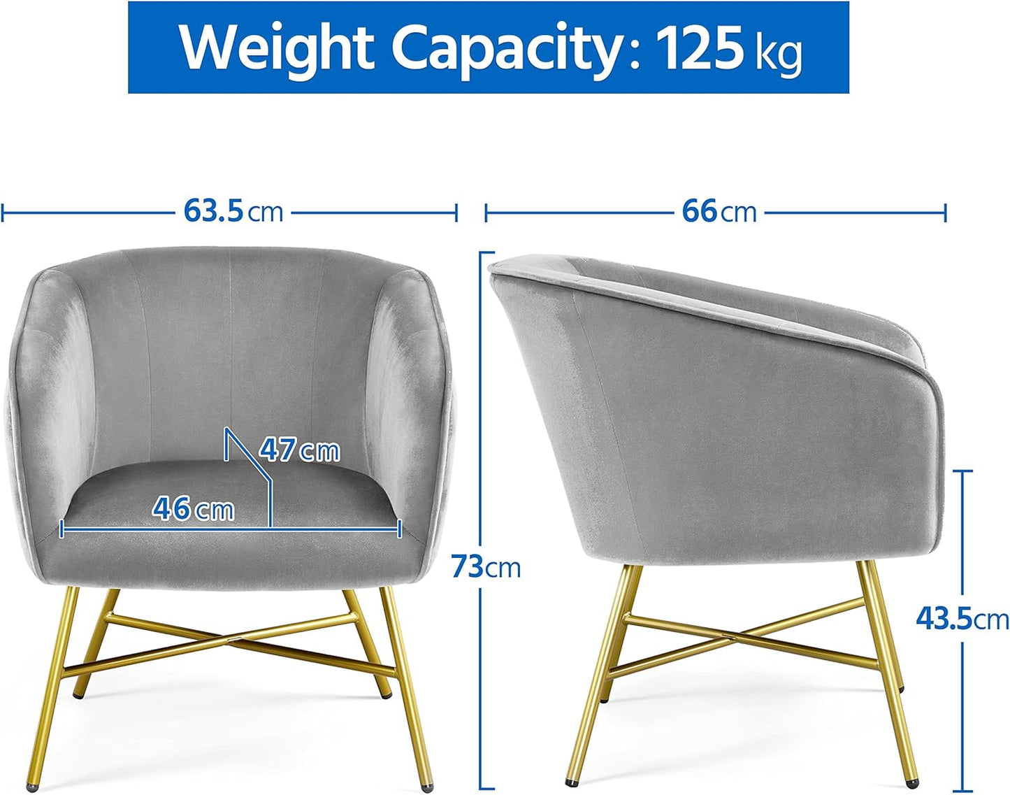 Sofa Velvet Tub Chair, Modern Upholstered Armchair, Barrel Chair Vanity Chair with Round Back