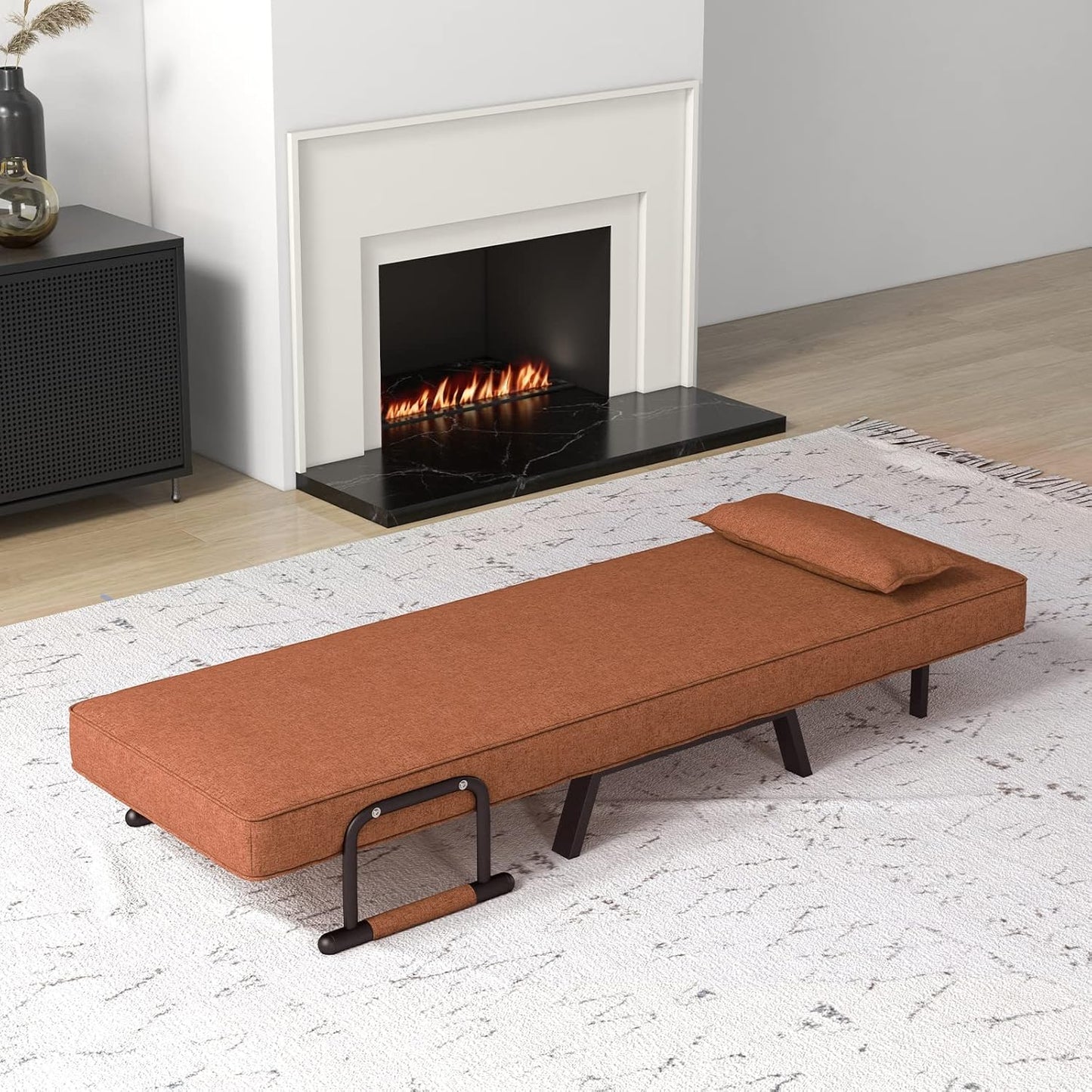 Sofa Folding Bed, 4-in-1 Convertible Lounge Recliner Sleeper with 6-Position Adjustable Backrest