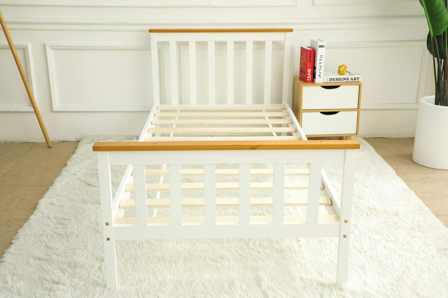 Wooden Frame Bed contrast- Single Double King Slatted Adults & Kids