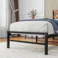 Metal Kids Single Bed Headboard, Metal Bed Frame with Slatted Frame