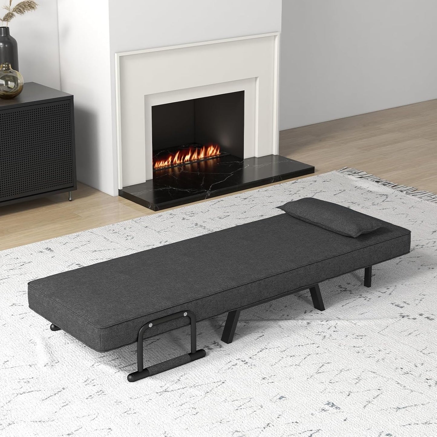 Sofa Folding Bed, 4-in-1 Convertible Lounge Recliner Sleeper with 6-Position Adjustable Backrest