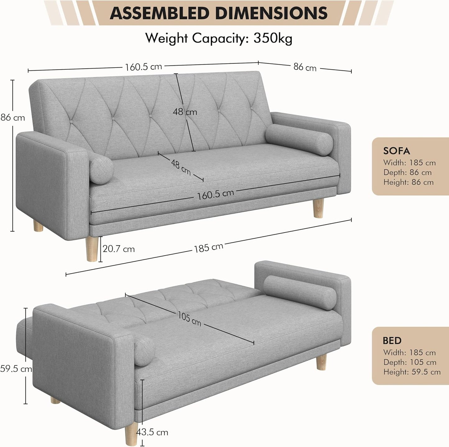 Sofa Convertible Sofa Bed Fabric Sofa Couch Click Clack Modern Sleeper Sofa Settee