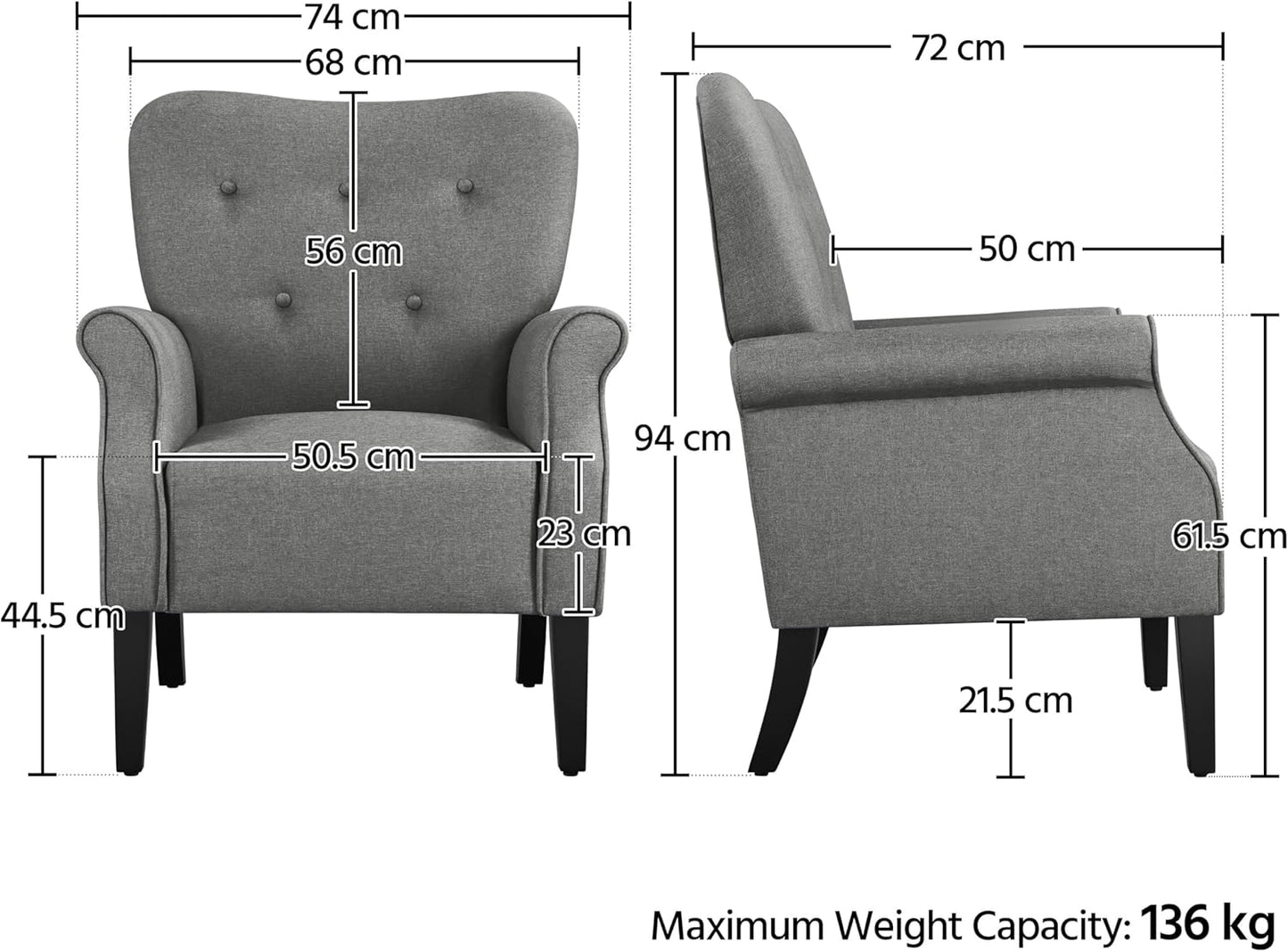Sofa Modern Tub Chair, Mid-Century Accent chair Sofa Chair
