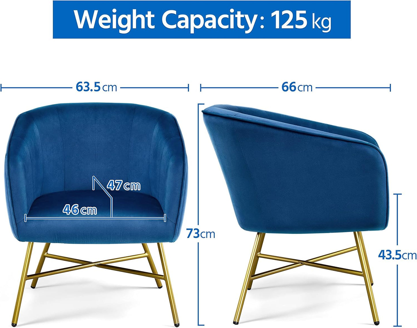 Sofa Velvet Tub Chair, Modern Upholstered Armchair, Barrel Chair Vanity Chair with Round Back