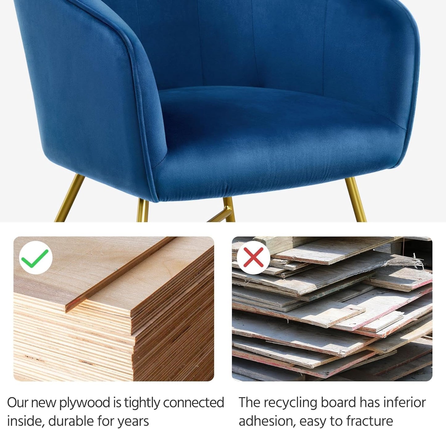 Sofa Velvet Tub Chair, Modern Upholstered Armchair, Barrel Chair Vanity Chair with Round Back