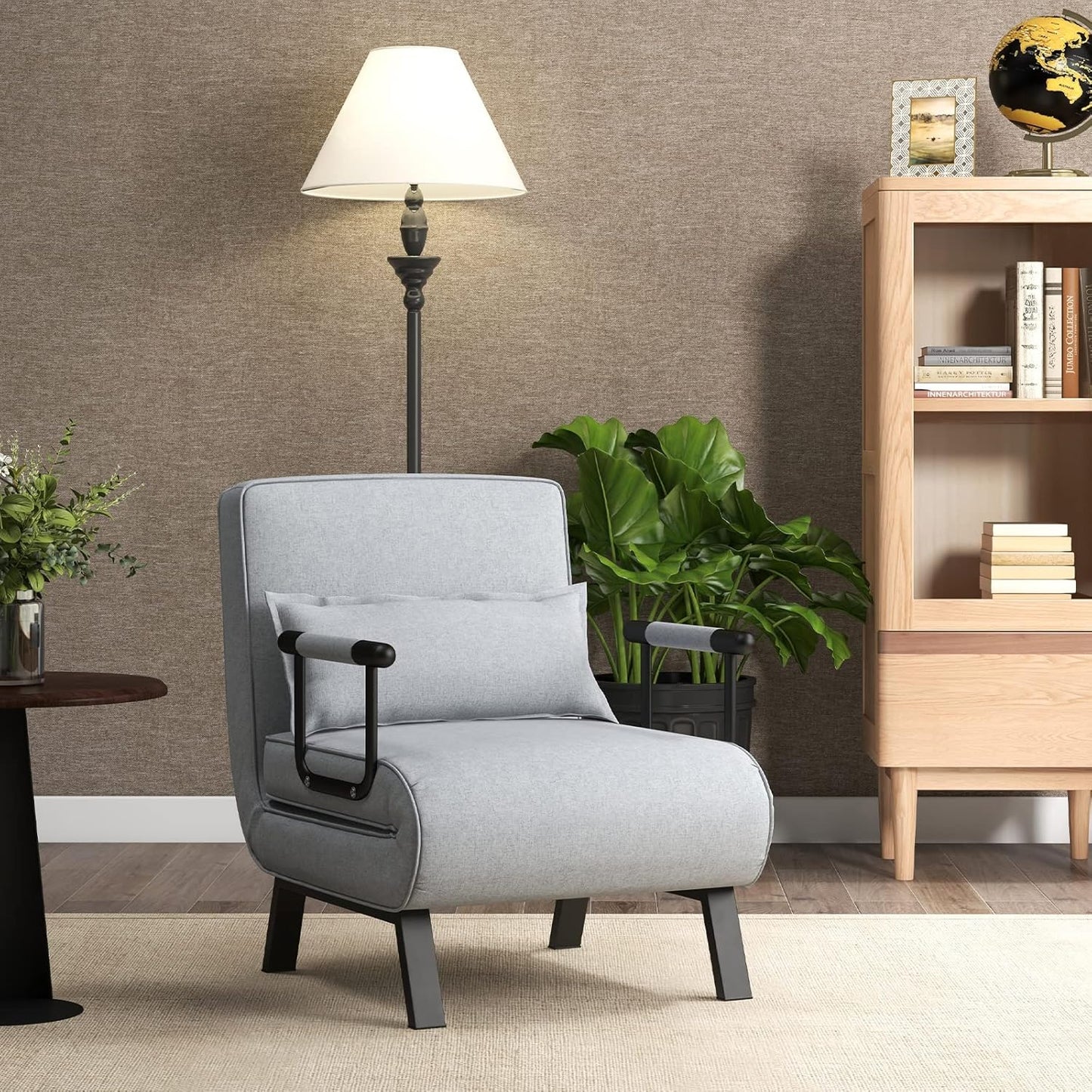 Sofa Folding Bed, 4-in-1 Convertible Lounge Recliner Sleeper with 6-Position Adjustable Backrest