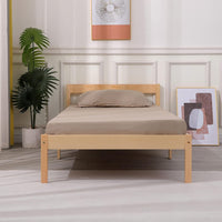 Wooden Bed Frame, Solid Wooden Bed Single Bed Frame, Pine Wood Adults + Kids