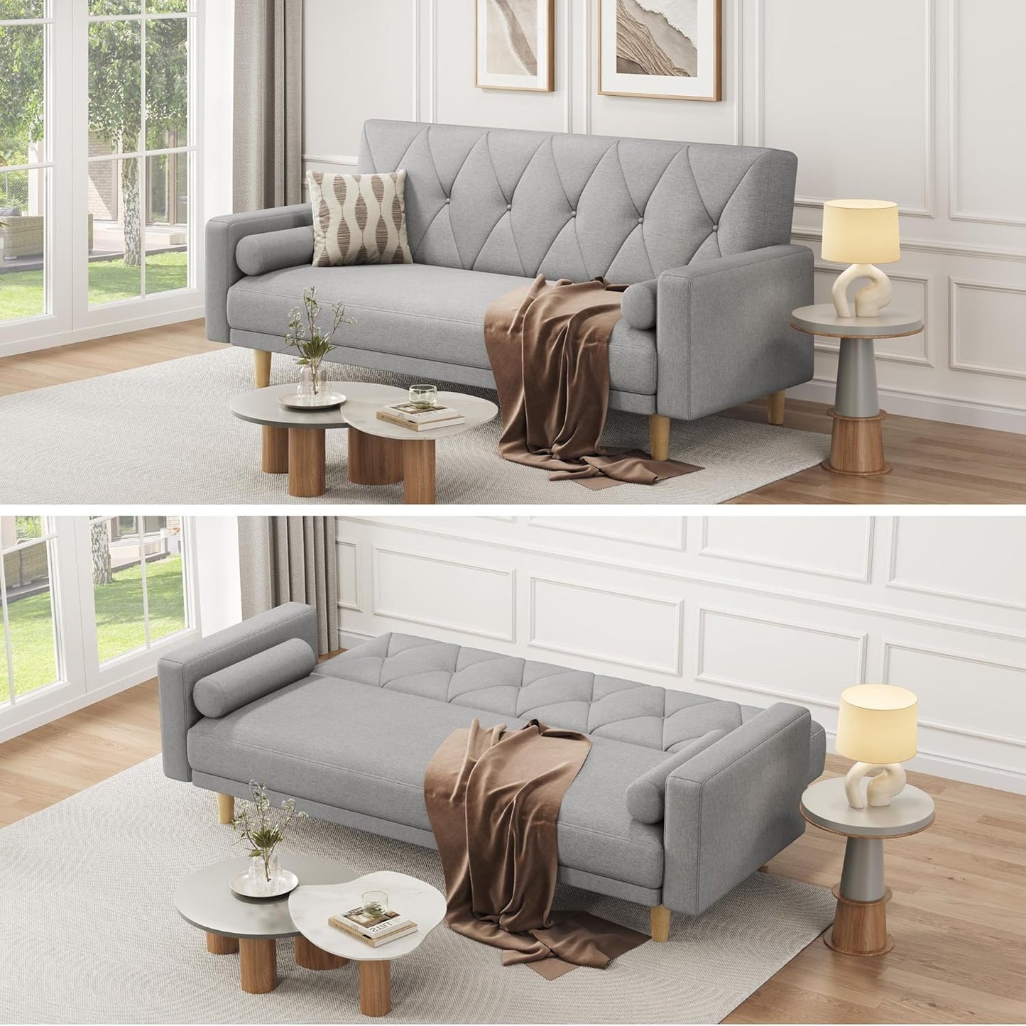 Sofa Convertible Sofa Bed Fabric Sofa Couch Click Clack Modern Sleeper Sofa Settee