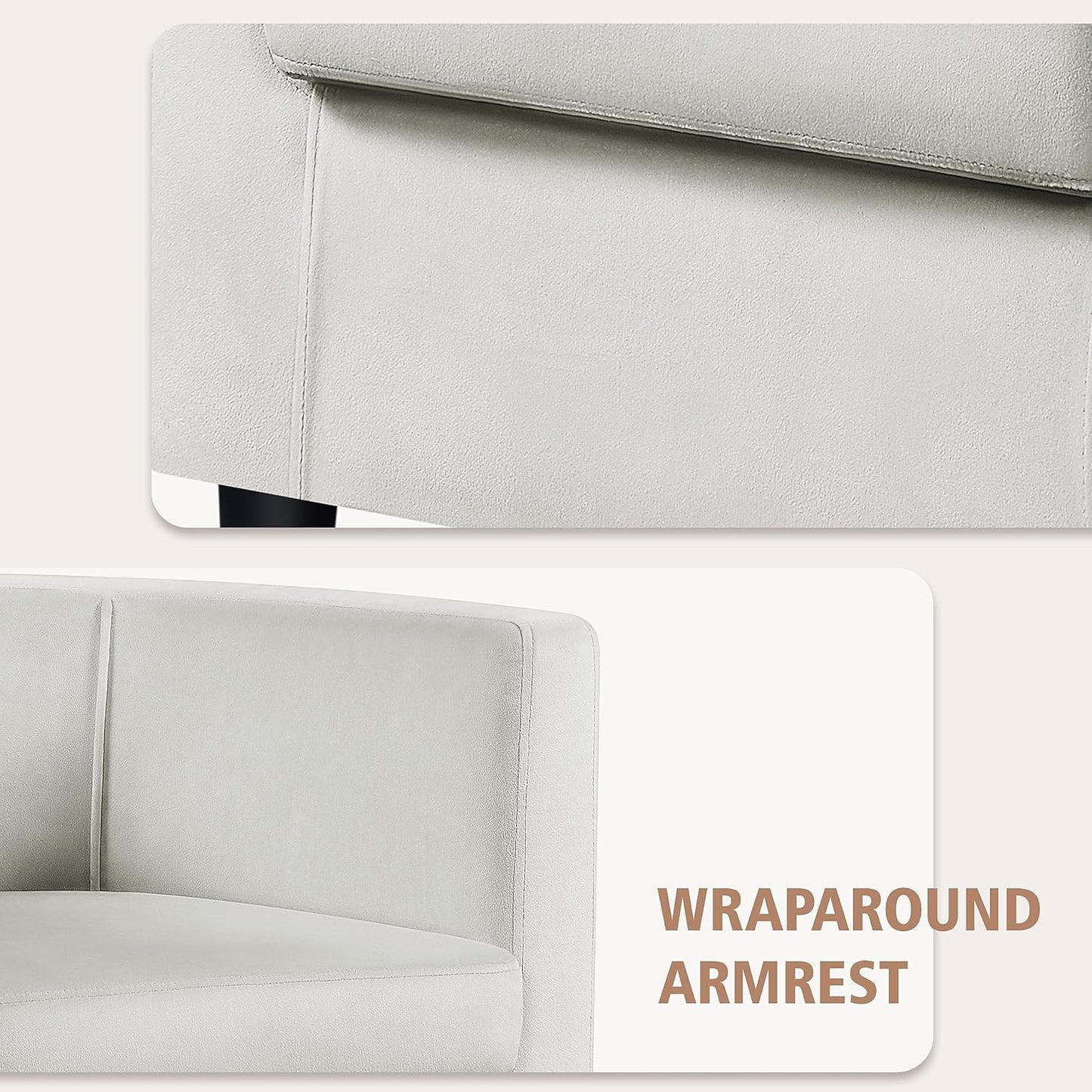 Sofa Velvet Tub Chair, Modern Upholstered Armchair, Accent Club Sofa Chair, Barrel Corner chair