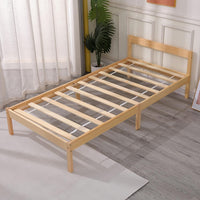 Wooden Bed Frame, Solid Wooden Bed Single Bed Frame, Pine Wood Adults + Kids