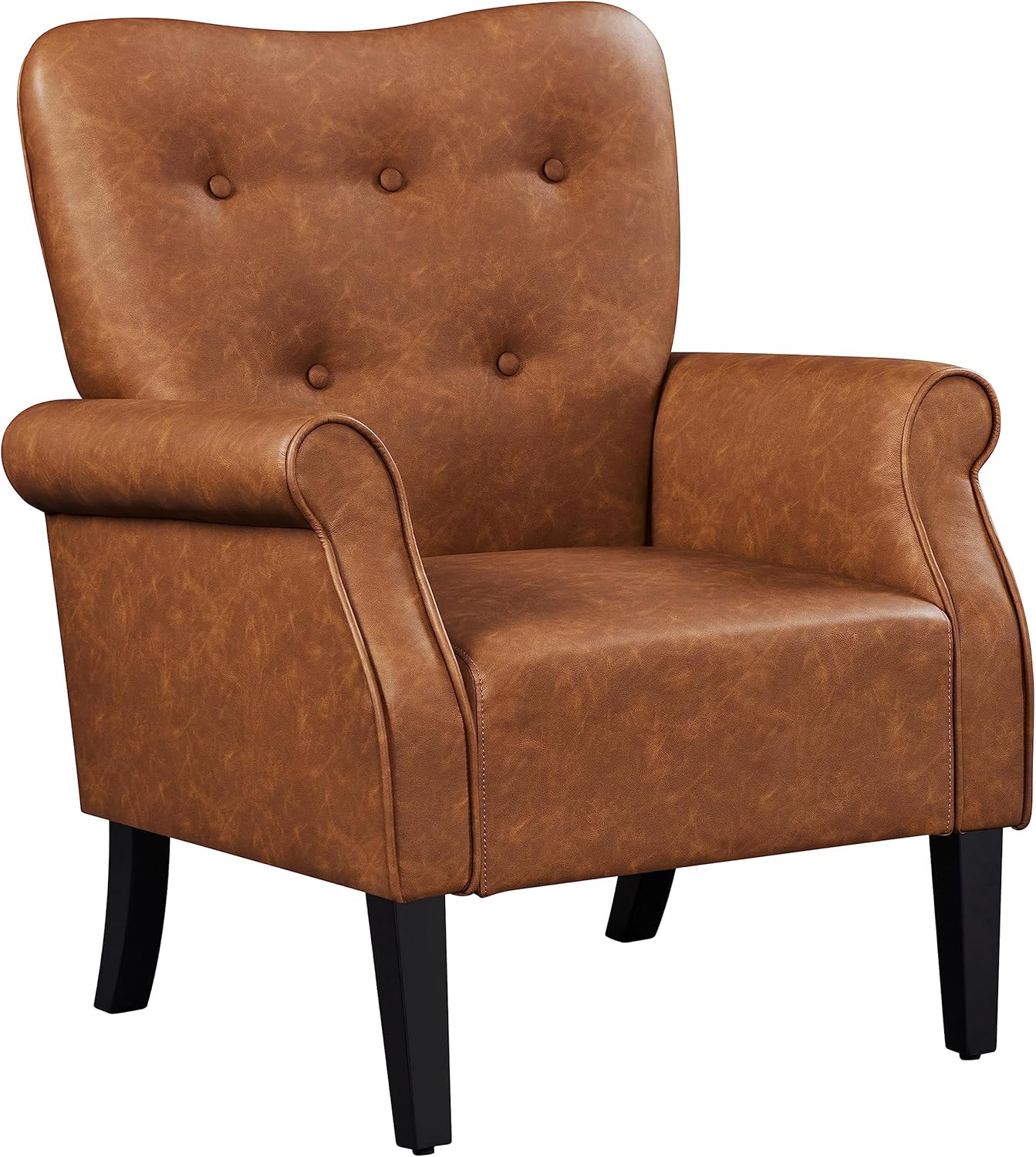 Sofa Modern Tub Chair, Mid-Century PU Leather Accent chair Sofa Chair