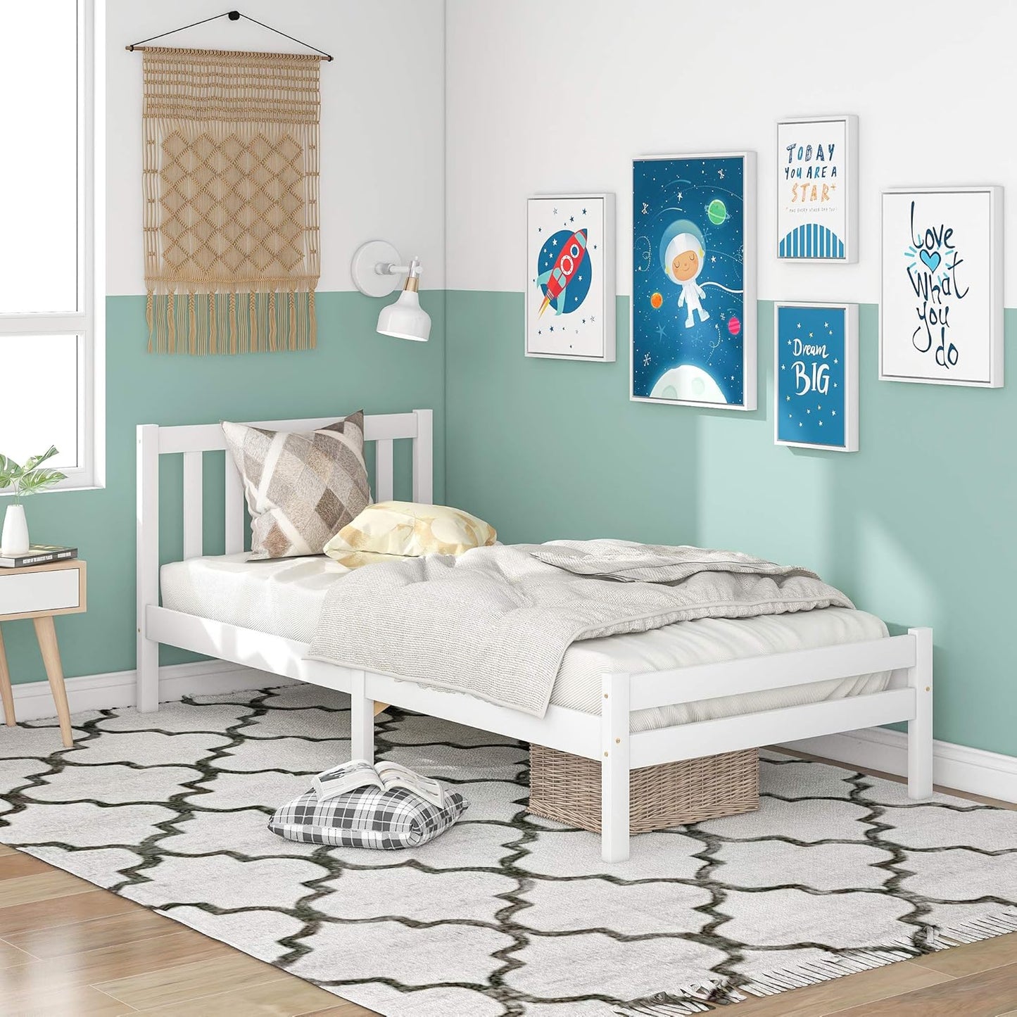 Wooden Frame Bed Wooden Bed Frame, Single 3ft Bed for Bedroom, Adults, Kids