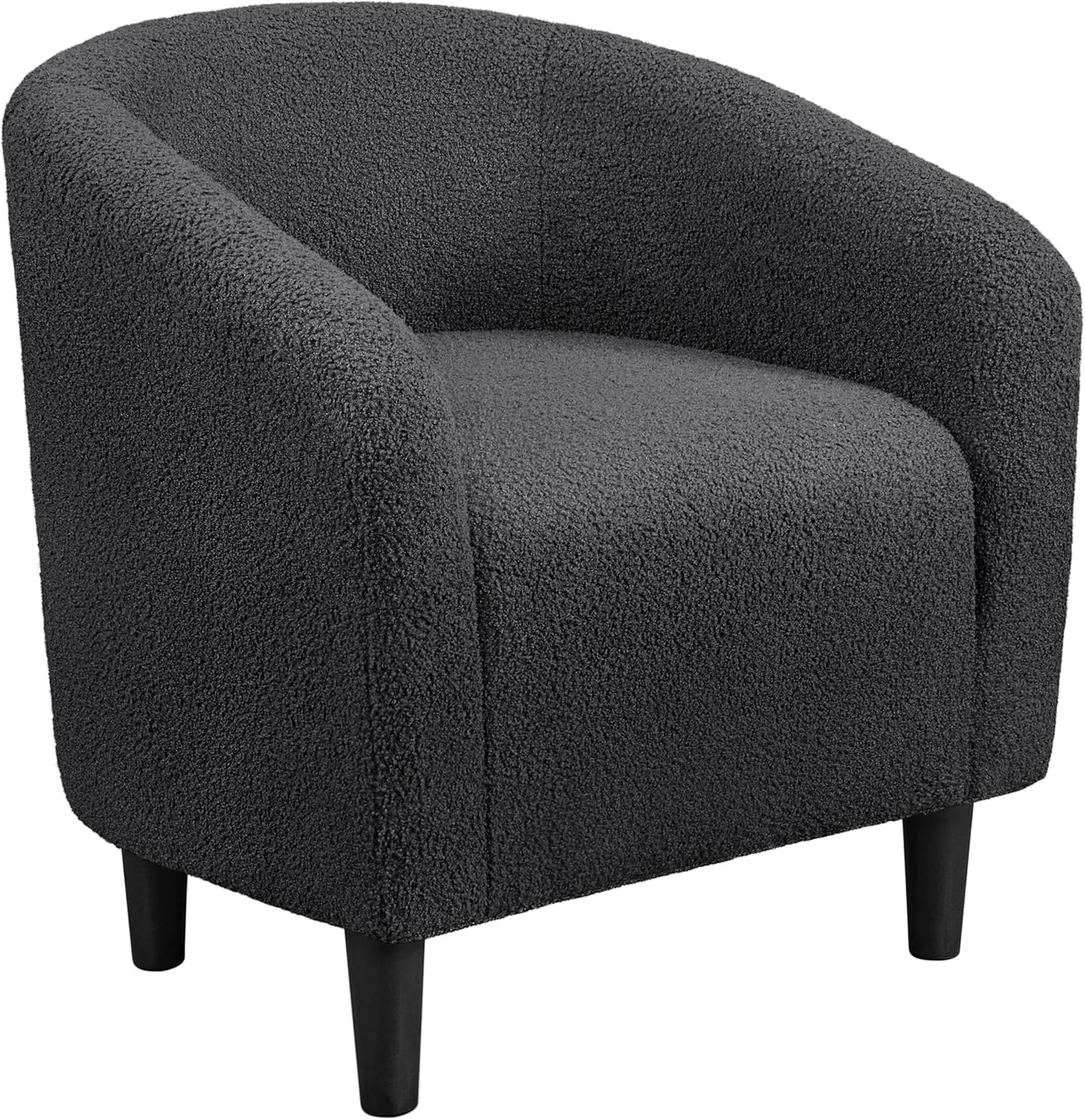 Sofa Tub Chair, Accent Chairs for Living Room, Boucle Fabric Armchair, Cozy Barrel Chair