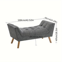 Chesterfield Grey Chenille Fabric Bedroom Chaise Lounge Bed End Sofa Window Seat