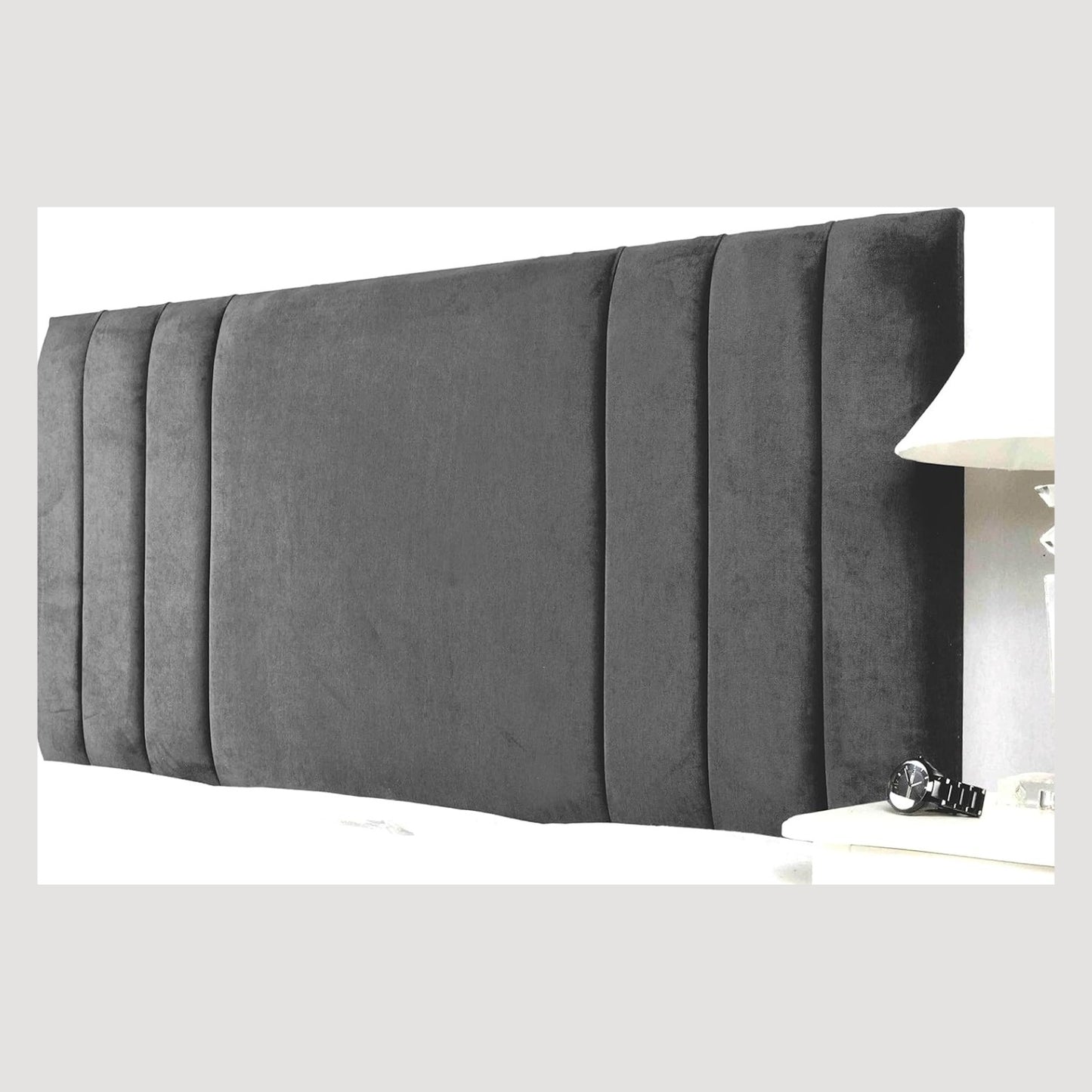 Headboard Upholstered In Extravagant Plush Velvet in 26" STEEL