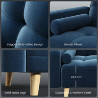 Chesterfield Blue Sofa Bed Velvet Convertible Sofa Bed 3 Seater Futon Sofa Bed