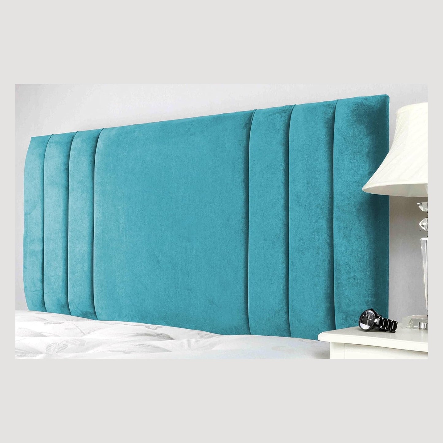 Headboard Upholstered In Extravagant Plush Velvet in 26" TEAL