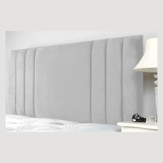 Headboard Upholstered In Extravagant Plush Velvet in 26" WHITE