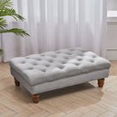 Chesterfield Deep Button Grey Coffee Table Stool Bench Velvet Padded Pouffe Footstool 60*90cm