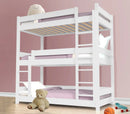 Bunk Beds High Sleeper Kids Children Pine Wooden Bed Frame (White)