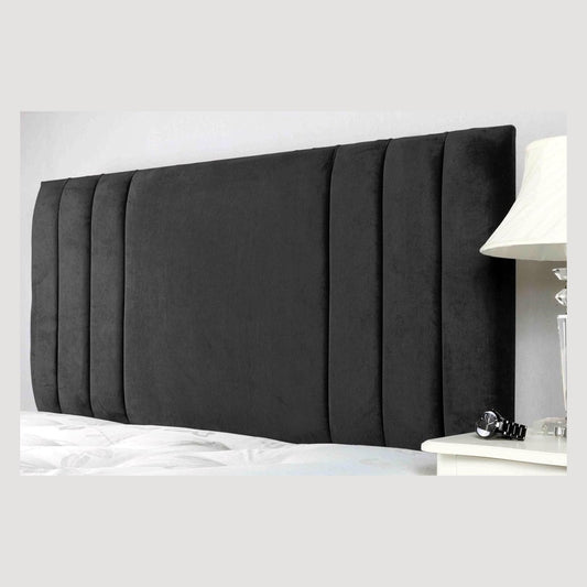 Headboard Upholstered In Extravagant Plush Velvet in Slick 26" BLACK