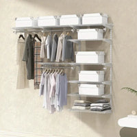 Wardrobe Wall Mounted Closet System Metal Hanging Storage Organizer Rack