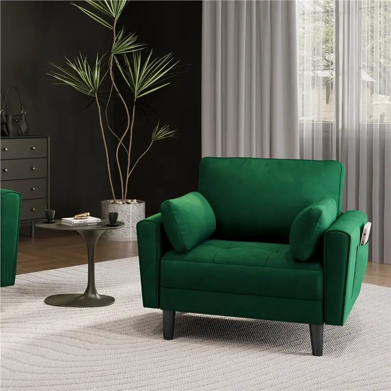 Chesterfield Green Sofa Chair Tufted Oversized Armchair Upholstered Sofa