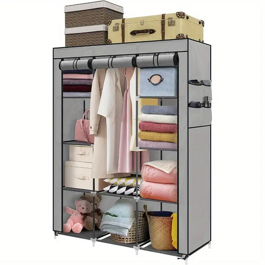 Wardrobe Canvas for Bedroom Ideal For Kids - Gest rooms Contemporary Storage GREY