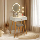 Dressing Table with LED Mirror and Stool Elegant Makeup Desk Featuring