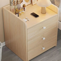 1PC 3 Drawer Modern Wood Bedside Cabinet Nightstand Table Bedroom Storage Furniture