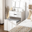 Dressing Table with Flip-up Mirror and Storage Stool, Vanity Table with Drawer