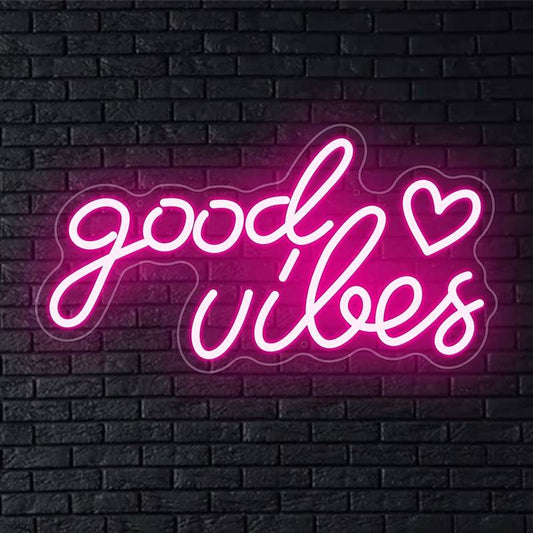 1pcs Good Vibes Neon Sign, LED Neon Sign Light, Good Vibes Neon Lights