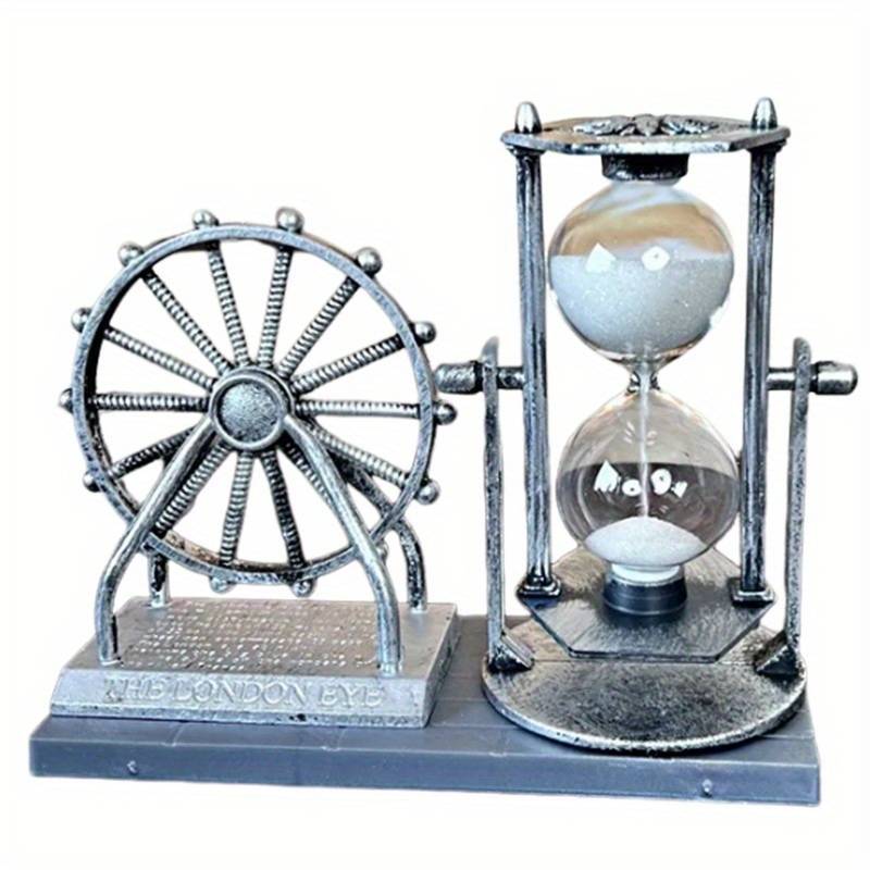 Vintage Ferris Wheel Statue Hourglass Sand Clock Retro Desk Timer Décor for Living Room